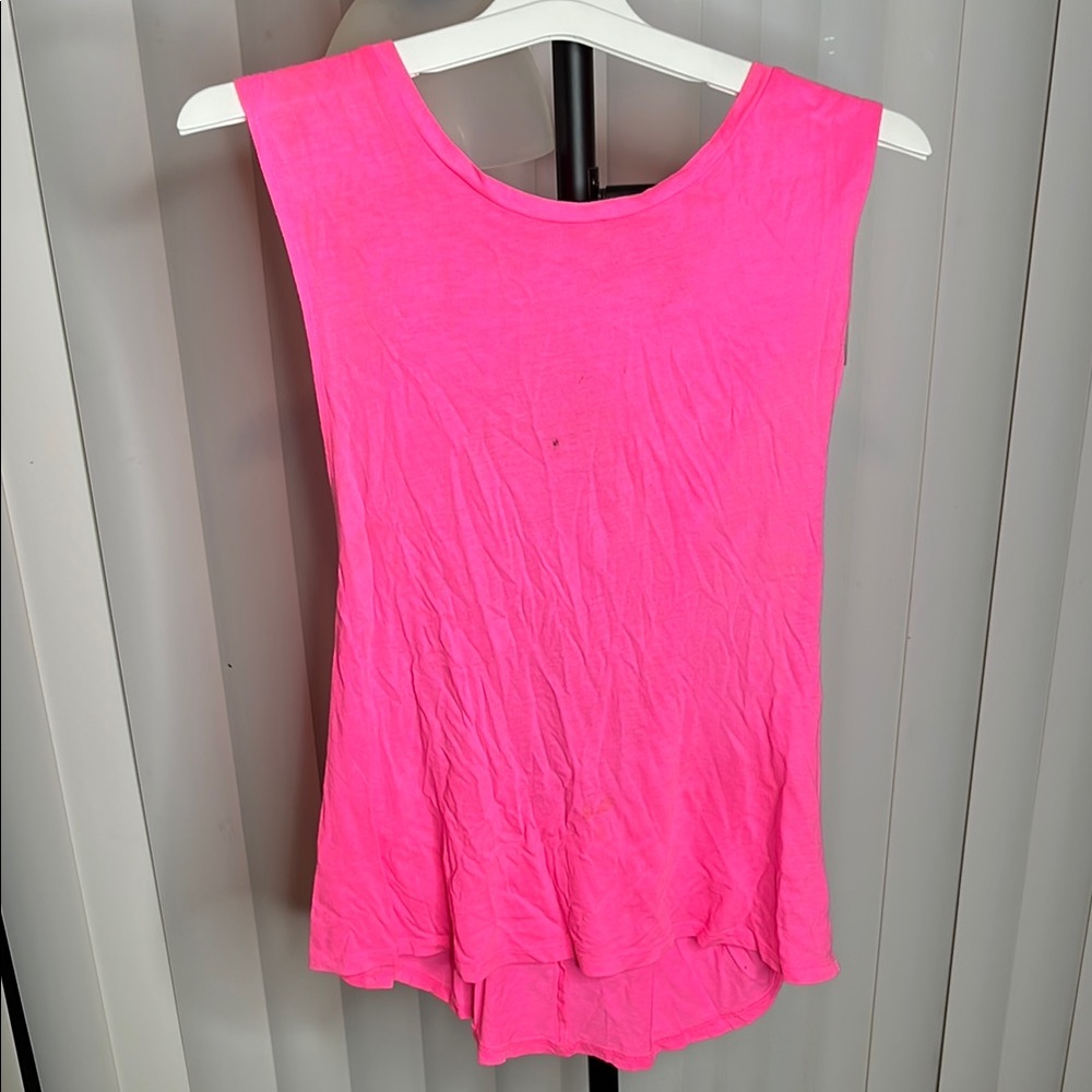 Vibrant Pink Sleeveless Top with Backless Detail